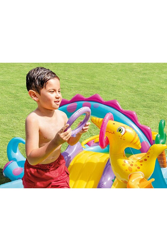 Intex 57135 Dino Inflatable Kids' Pool with Slide and Sprayer