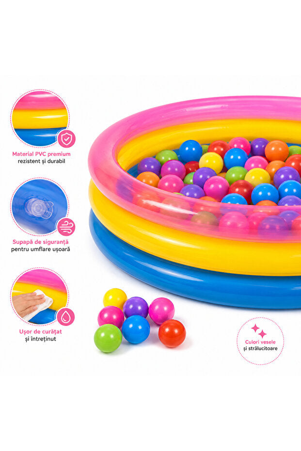 OEM Piscină Gonflabilă Pentru Copii 86x25cm Cu 60 Bile