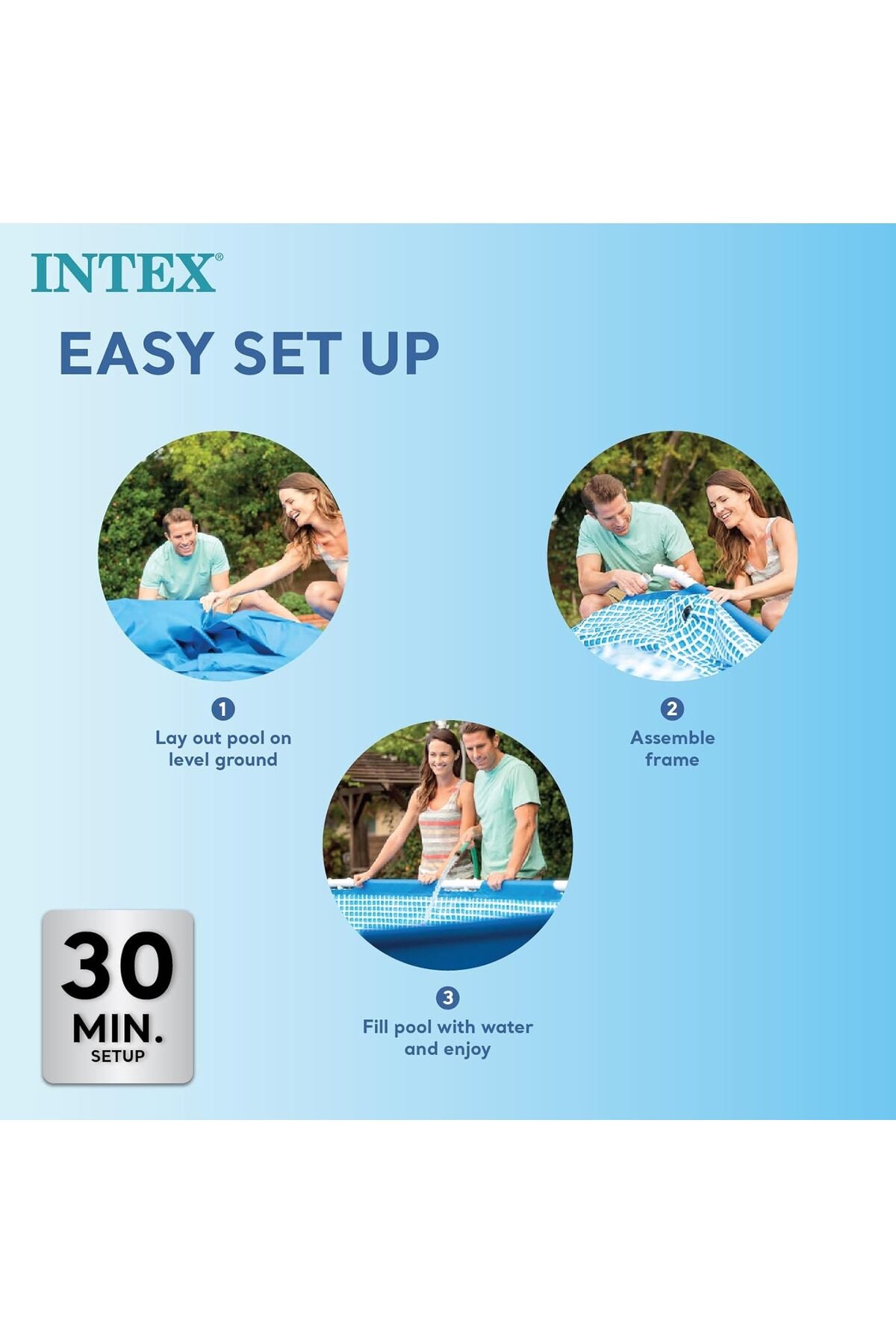 Intex Rectangular Frame Pool 260 x 160 x 65cm 28271NP