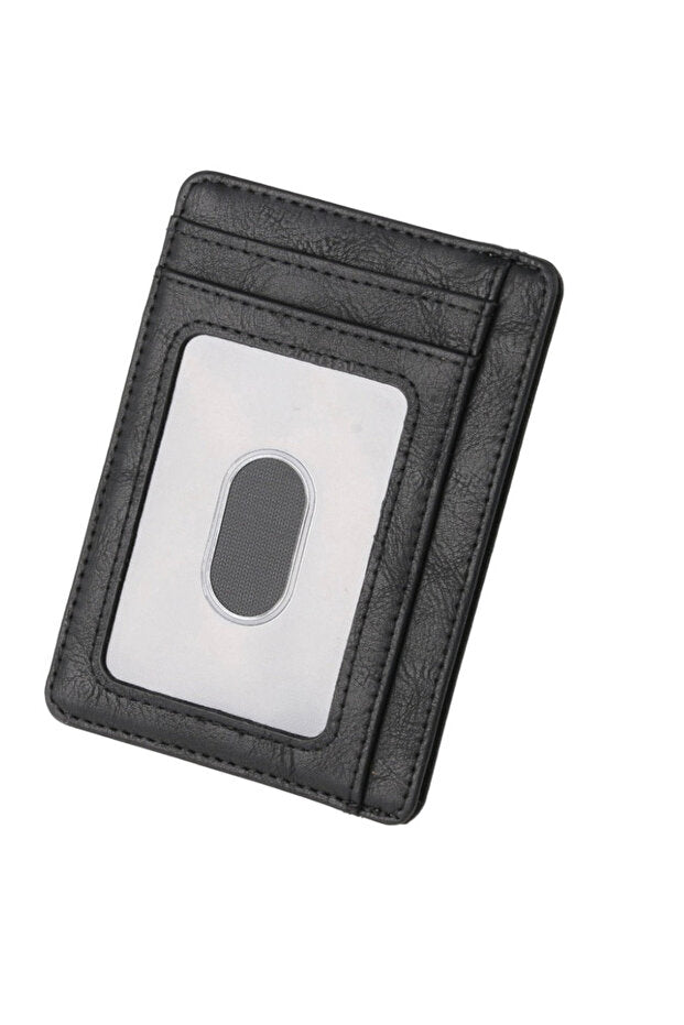Flexon Portofel Slim RFID din Piele Ecologică Negru