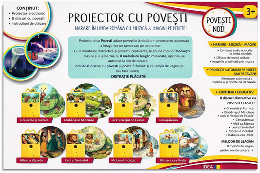 Noul proiector cu povesti! 8 povesti!