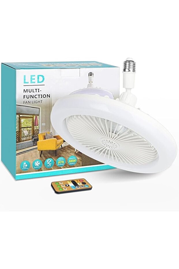 Aurov Ventilator Tavan LED 21W, 3 Moduri Lumină, Alb