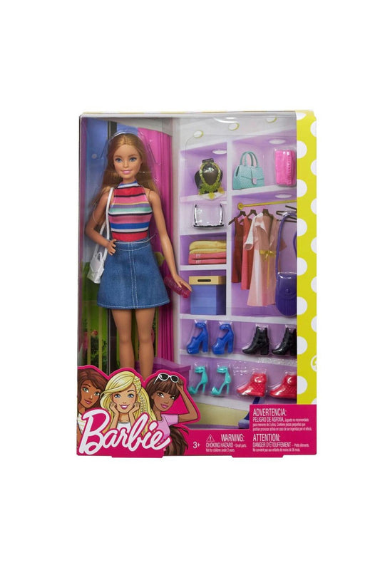 Barbie Fashion Doll FVJ42 cu 11 Accesorii și Rochie Trendy