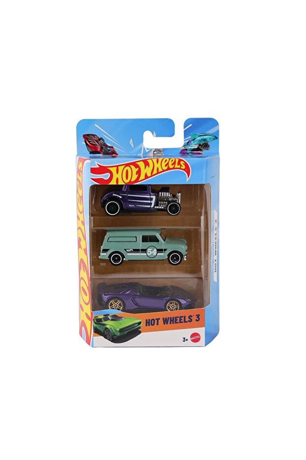 Hot Wheels Set 3 Mașinuțe Colecție Jucărie Copii 4+ Ani