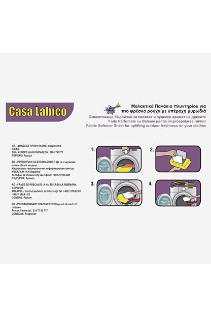 Casa Labico Șervețele Parfumate 2in1 cu Balsam pentru Rufe 30 Bucăți
