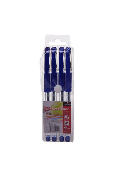 Set 4 Pixuri Gel Albastre Kunst 0.8mm pentru Scris Intens