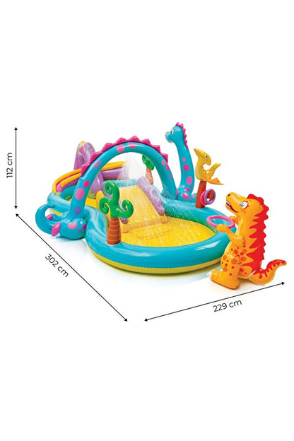 Intex 57135 Dino Inflatable Kids' Pool with Slide and Sprayer