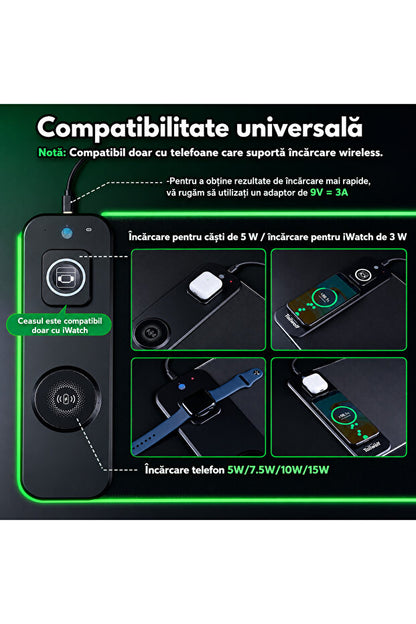 Flexon RGB Gaming Mouse Pad 800x300mm 15W 3-in-1 Wireless Charger