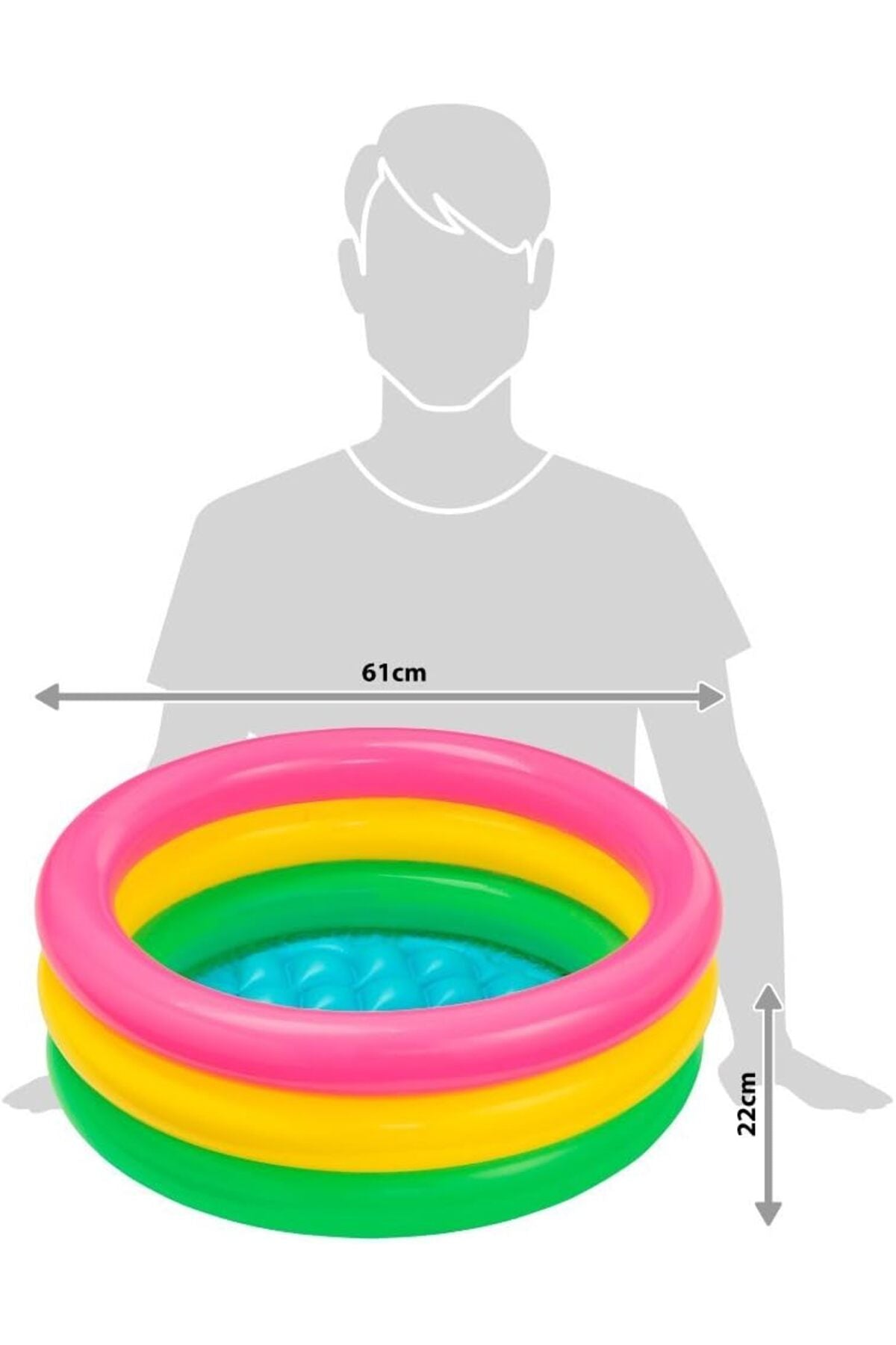 Intex Piscină Gonflabilă pentru Bebeluși, 3 Inele, 61x22 cm