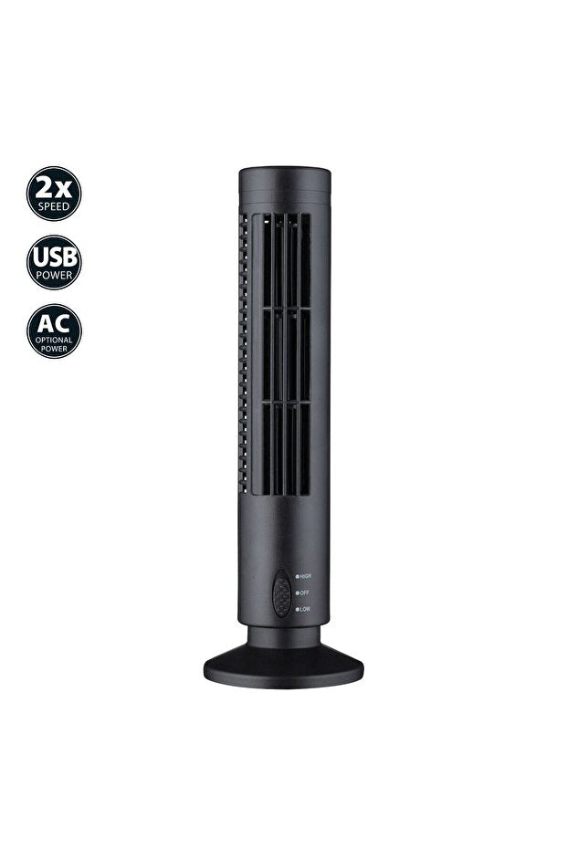 OEM Tower Fan 33cm USB Powered 2 Speed Compact Cooler