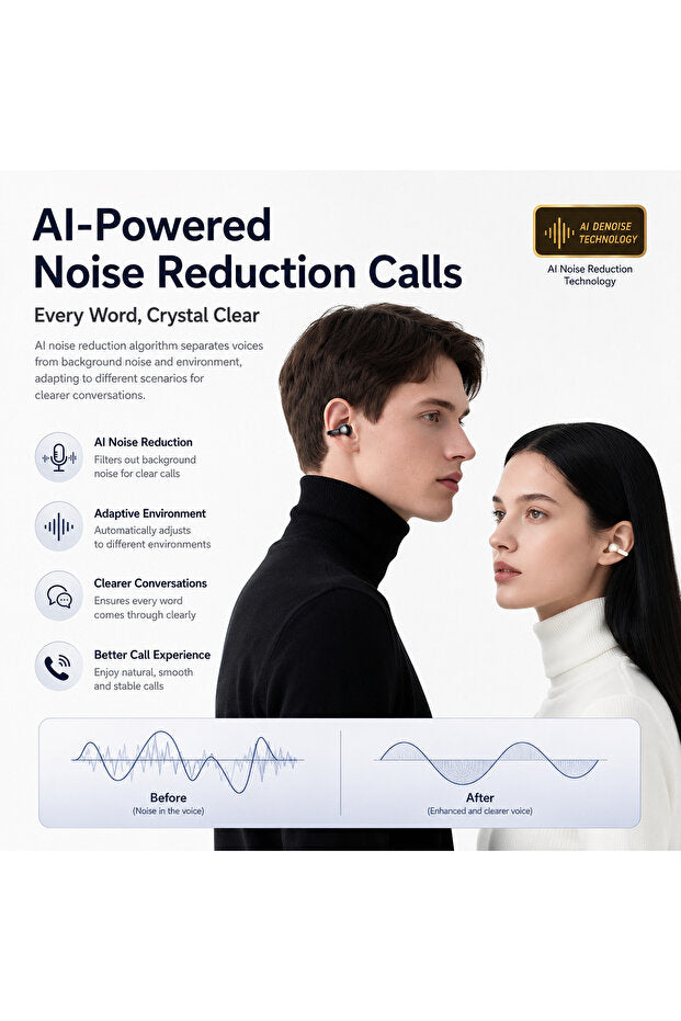 Flexon Căști Wireless AI Traducere Vocală 100 Limbi Bluetooth 5.4