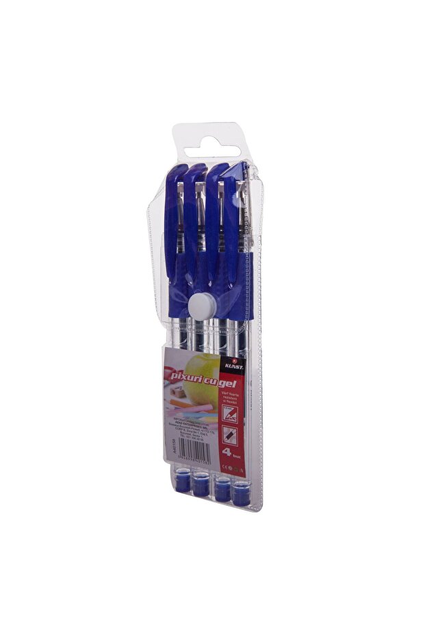 Set 4 Pixuri Gel Albastre Kunst 0.8mm pentru Scris Intens