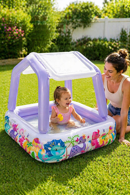 Intex Inflatable Children's Pool with Removable Roof 157x157x122cm