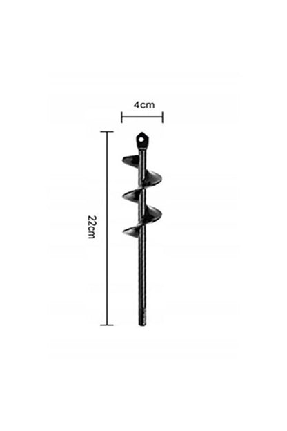 OEM Earth Auger 4x22cm Carbon Steel Drill Bit Black