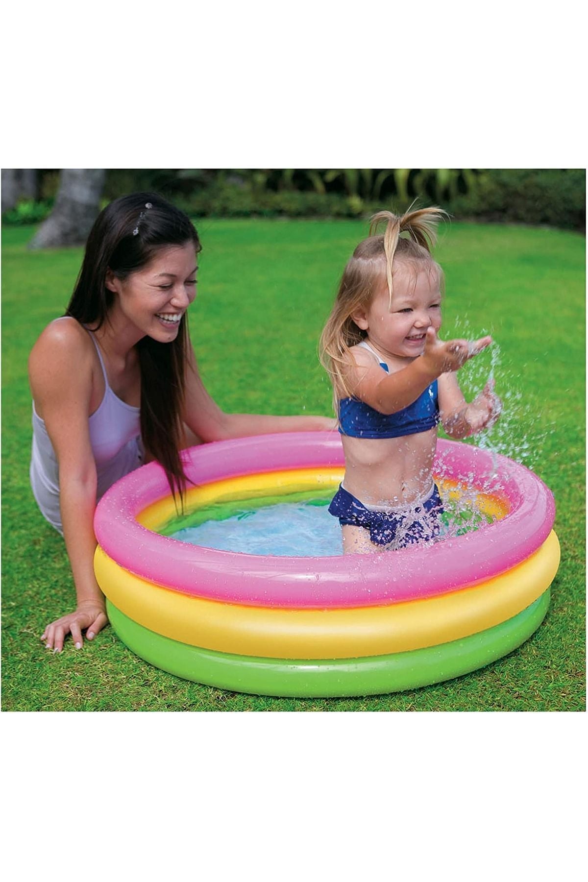 Intex Sunset Baby Pool 86cm Inflatable Round Pool 3 Rings