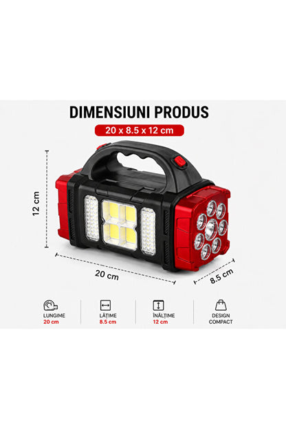 Lanternă Portabilă Reîncărcabilă OEM 20W Solară și USB Rezistentă la Apă