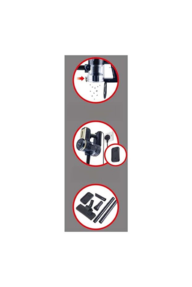 i-JMB Electric Vertical Vacuum Cleaner 600W Cyclonic Filtration Red