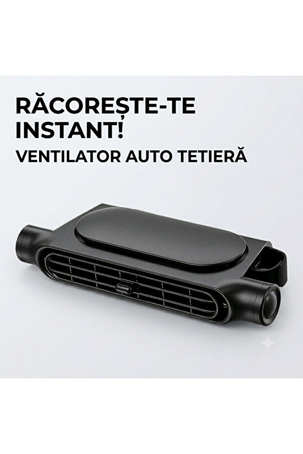 Ventilator Auto Tetiere Flexon USB 3 Viteze Răcire Rapidă Negru