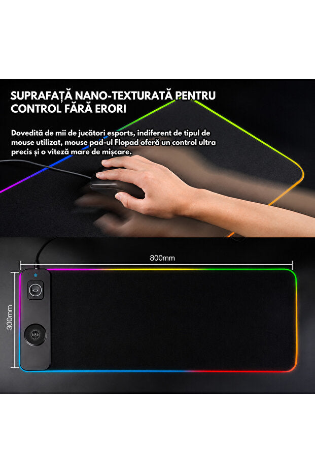 Flexon RGB Gaming Mouse Pad 800x300mm 15W 3-in-1 Wireless Charger