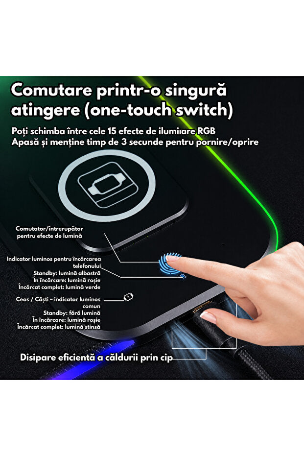 Flexon RGB Gaming Mouse Pad 800x300mm 15W 3-in-1 Wireless Charger