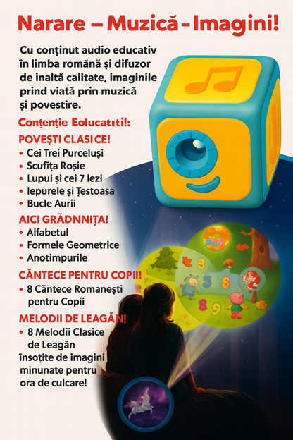 PROIECTOR CU POVEȘTI, MUZICĂ ȘI LECTII EDUCATIVE