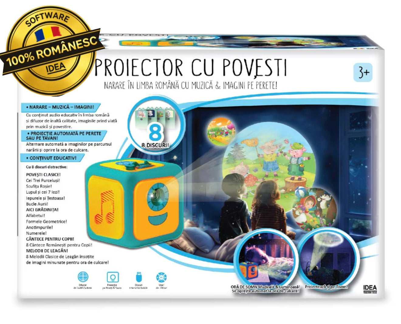 PROIECTOR CU POVEȘTI, MUZICĂ ȘI LECTII EDUCATIVE