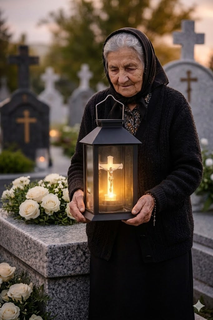 Felinar Solar cu Iisus – Lumină de Veghe care Nu se Stinge