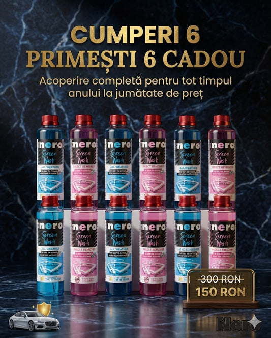 6+6 Sticle Solutie de Curatat Parbriz 250ml