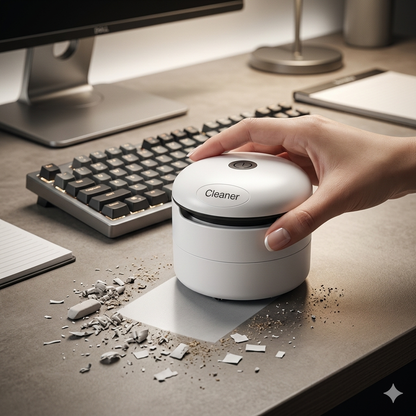 Mini Aspirator de Birou Alb Compact și Silențios