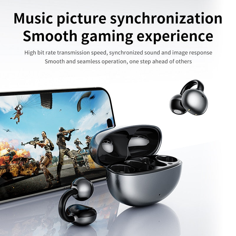 Casti Wireless Bluetooth cu Clip Auricular și Traducator AI Negru