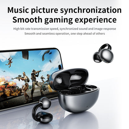 Casti Wireless Bluetooth cu Clip Auricular și Traducator AI Negru