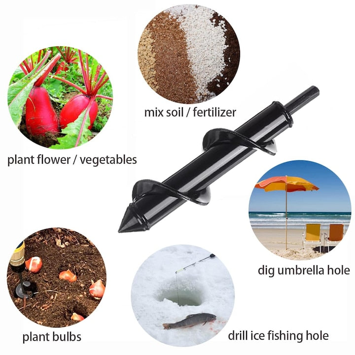 Burghiu Foreză Pământ 8x18 cm pentru Bormașină Plantare Rapidă Oțel