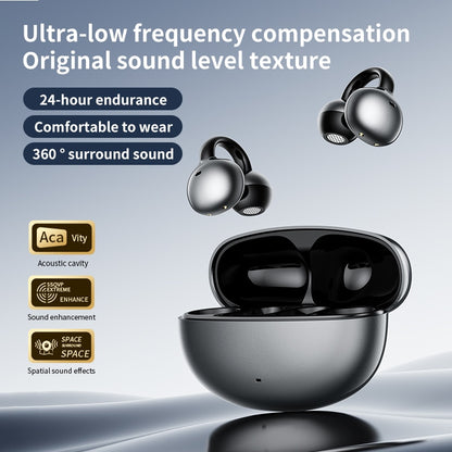 Casti Wireless Bluetooth cu Clip Auricular și Traducator AI Negru